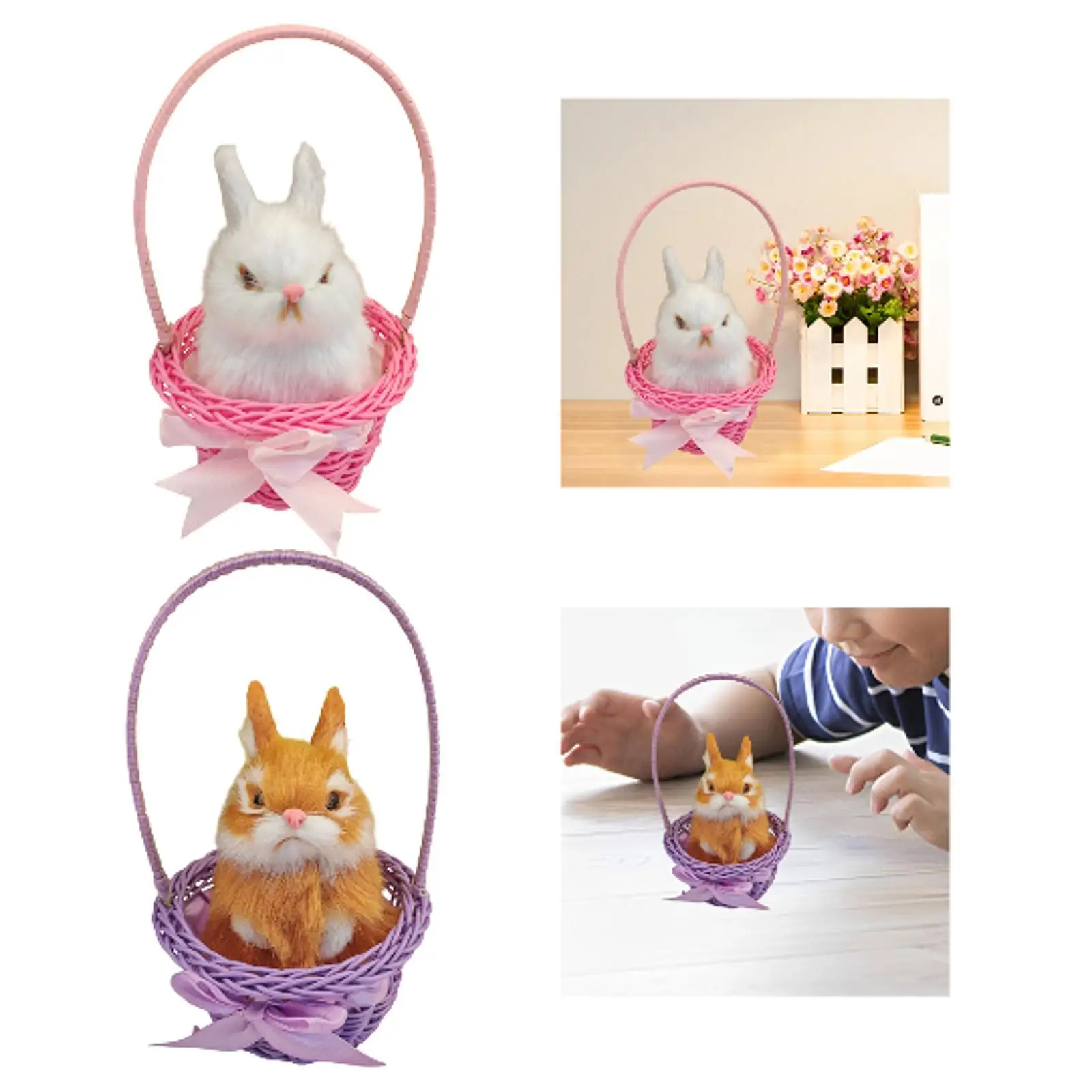 

Easter Bunny Figure,Easter Party Decoration Ornament,Animal Figure for Christmas