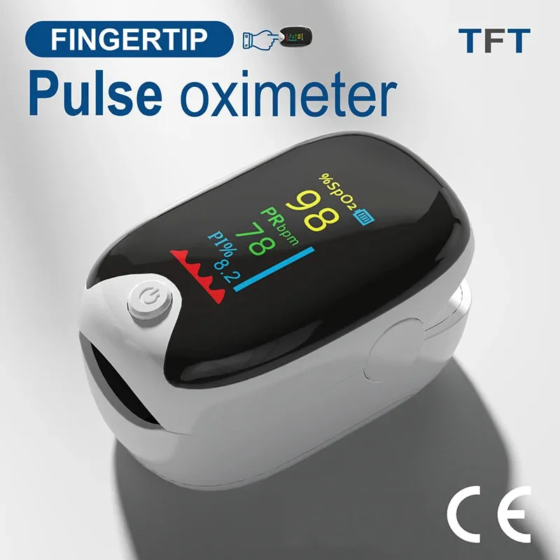 Medical Portable Fingertip Handheld Pulse Oximeters Finger Monitor Adult TFT Screen Automatic Shut Off Bulit in Protector image 2