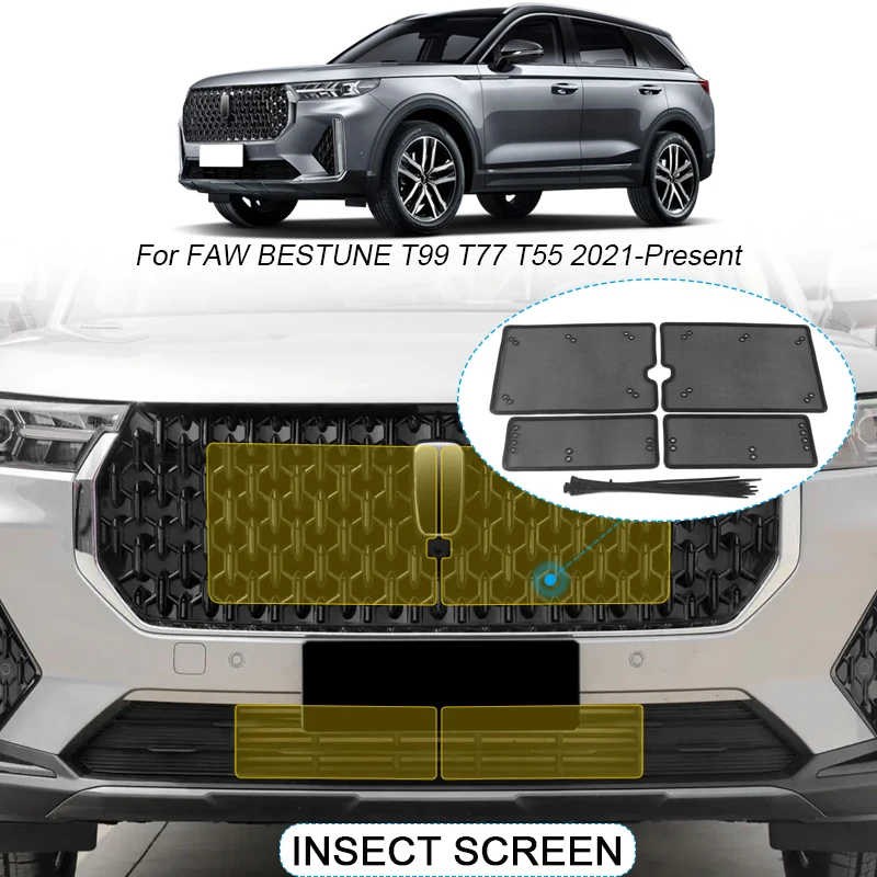 

4PCS Car Insect-proof Air Inlet Protection Cover Airin Insert Net Vent Racing Grill Filter For FAW BESTUNE T99 T77 T55 2021-2025