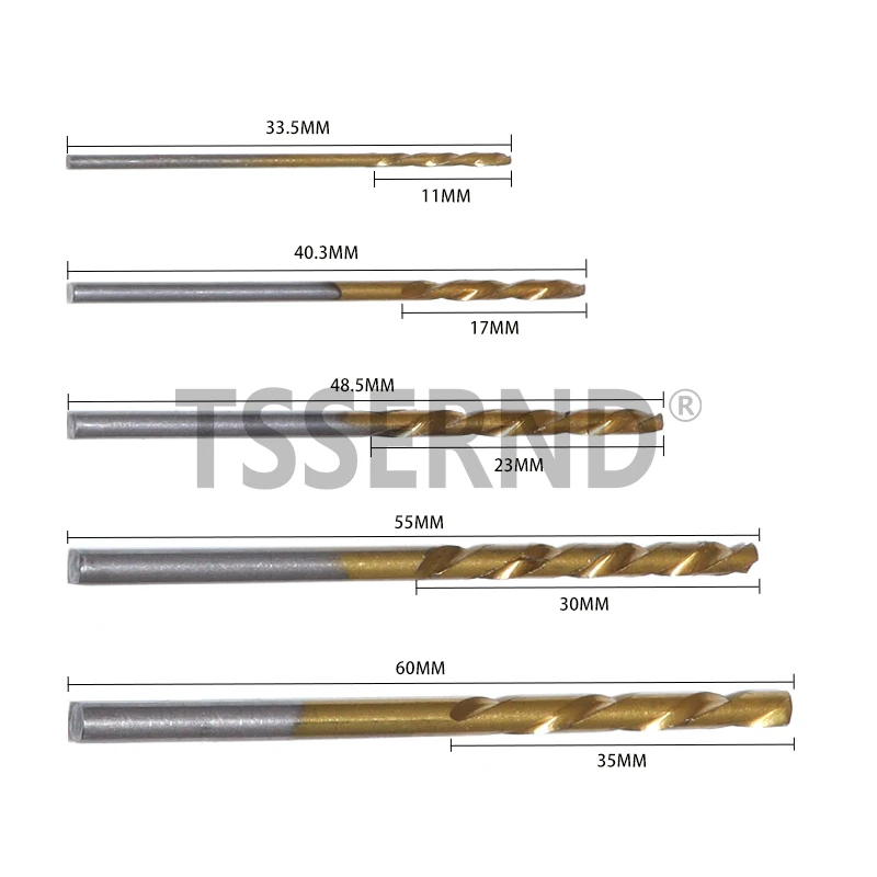 50pc Titanium Plated Twist Drill Set 1-3mm Small Drill Bit Electric Drill Drill Tool DIY Woodwork Drill and Open Drill Bit