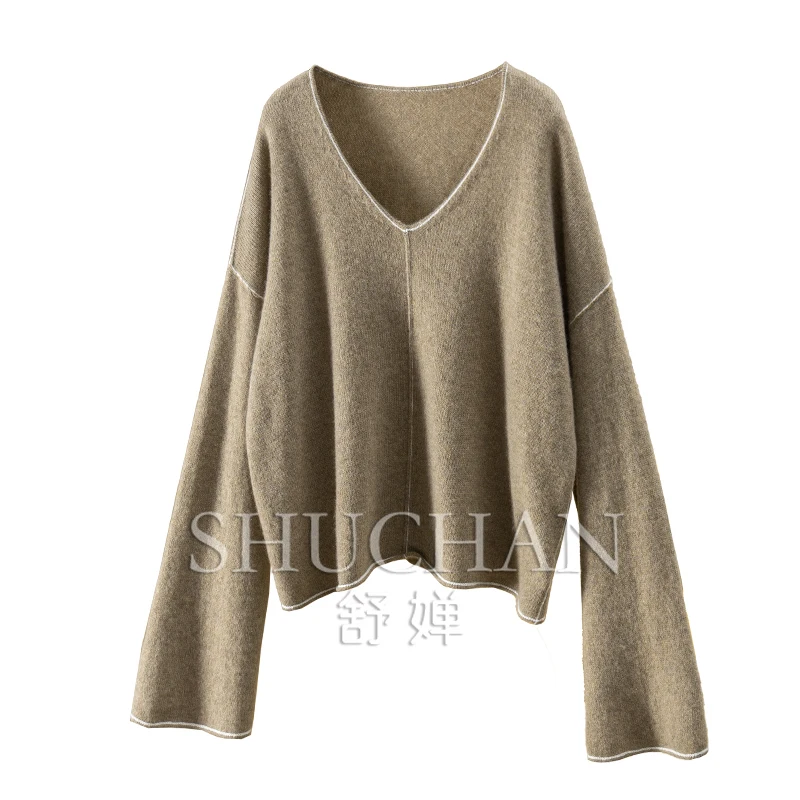 Fashion Tops 2024 Women 100% Cashmere New Autumn Winrer Sueter Mujer Invierno  Sweater Women  Long Sleeve Top