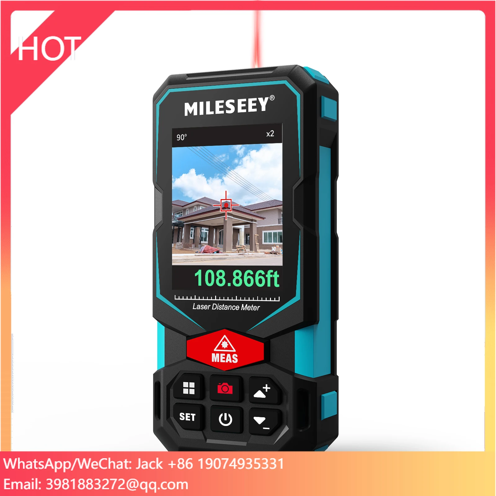 

Mileseey Mini Handheld 50m/70m/100m Laser Distance Meter OEM Laser Rangefinder Tape Measure With Roulette Tool