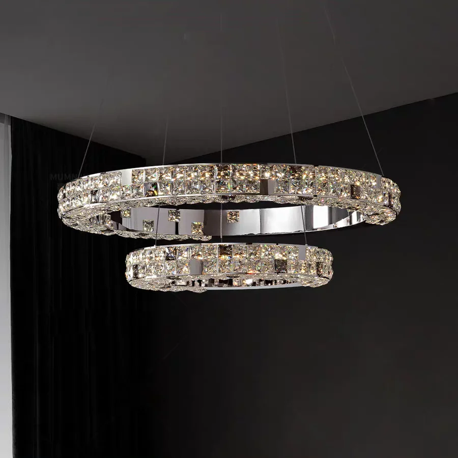 Light Luxury Led Crystal Chandelier Home Decoration Living Room Master Light Bedroom Dining Room Three Color Light Fixture