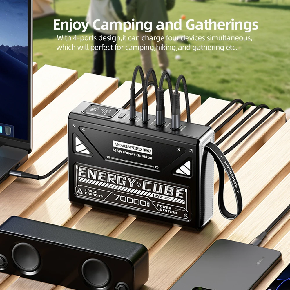MOVESPEED Z70 Pro Max 70000mAh قوة البنك 140 واط شحن سريع محطة الطاقة بطارية خارجية Powerbank لأجهزة الكمبيوتر المحمول التخييم في الهواء الطلق