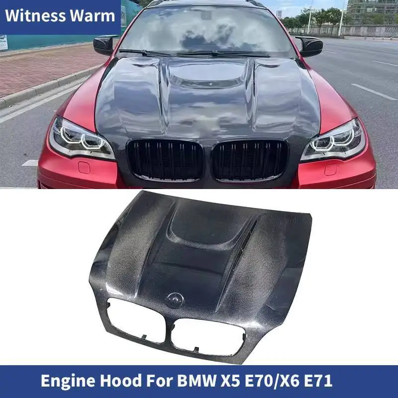 

X5 X6 Крышка капота двигателя из углеродного волокна Капоты с комплектом кузова автомобиля для Bmw X5 E70 X6 E71 09-14 Стайлинг автомобиля