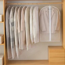 5Pcs Clear Garment Bags Clothes Covers Protecting Dusts For Storage Plastic Hanging Clothes Bags Gowns Long With Zipper