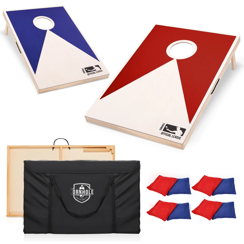 Solid Wood Premium Cornhole Set -  3 Feet x 2 Feet Game Boards, Includes Set of 8 Corn Hole Toss Bags