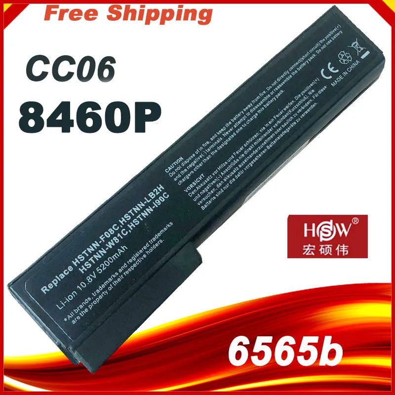 

CC06 CC06X CC06XL CC09 HSTNN-CB2F Laptop Battery For HP EliteBook 8460w 8560p ProBook 6360b 6470b