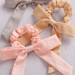Bowkont Hair Bands Hot Arrivals Hair Ties Solid Color Girl Scrunchies Band Hair Bows Girl Elastic Rubber Sweet Girl Headwear