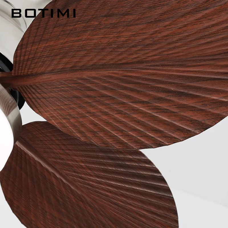 BOTIMI Retro Ceiling Fan With Lights For Living Room Line Switch Ventilateur de plafon 32 Inch Bedroom Cooling Dining Fan Lamp