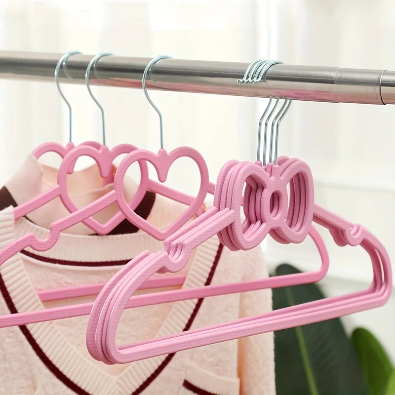 10/20 Cute Bow Hangers Space saving Plastic Clothing Storage Shelves Suitable for Clothes Closets Jackets and Shirts