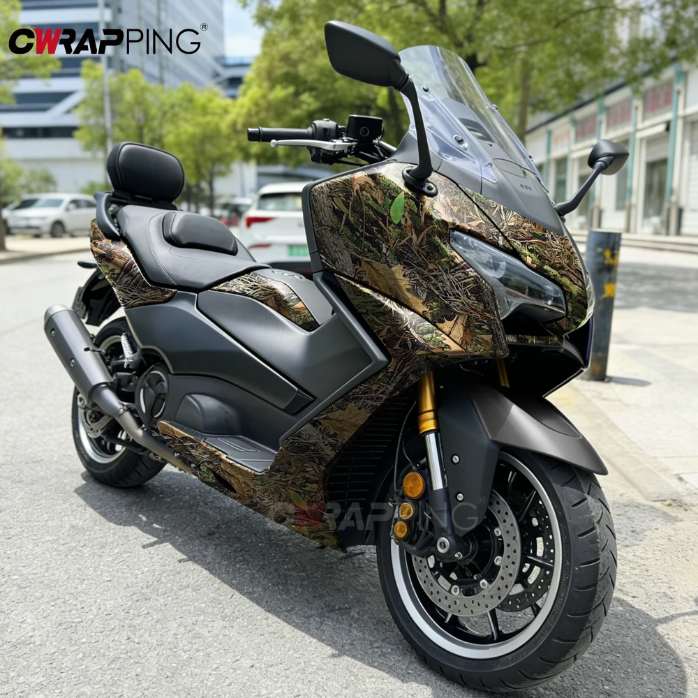Waterproof Wrap Foil Car Styling and Trim Self-adhesive Leaf Camouflage Car Sticker Vinyl for Motorcycle Bubble Free Stickers view 4