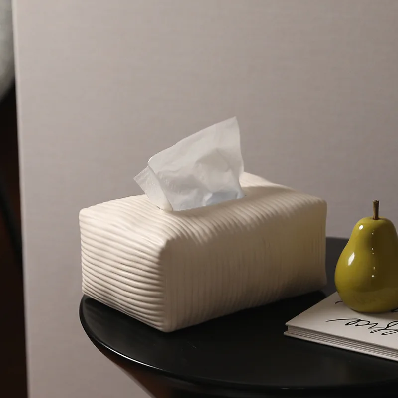 Modern simple ceramic tissue box, living room paper box, household coffee table paper box, napkin paper box decoration