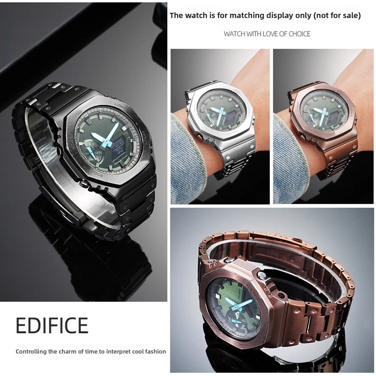 GM2100 Высококачественный металлический ремешок для Casio G-SHOCK GM 2100 GM-2100, ремешок для часов из нержавеющей стали, мужской сменный браслет, браслет