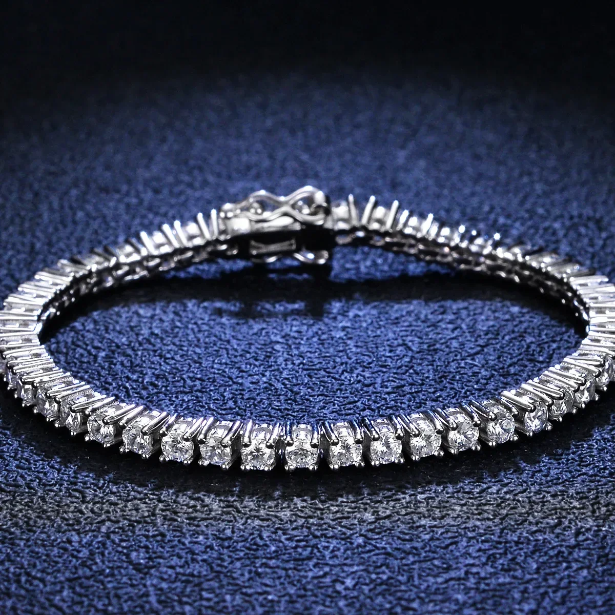 

Full Diamond Tennis Chain Bracelet Bracelet Women Simple 3mm Roman Moissanite Diamond Bracelet Super Shiny Simple Jewelry