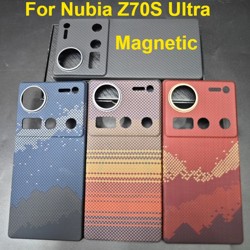 

Магнитный чехол для Nubia Z70S, ультрауглеродное волокно, чехол из арамидного волокна, магнитный чехол, ультратонкий чехол, аксессуары для мобильных телефонов