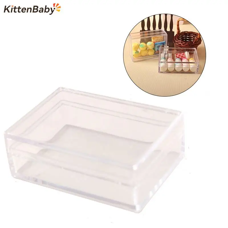 

Dollhouse Transparent Plastic Storage Box Model Doll House Mini Plastic Storage Case Home Decoration Accessories