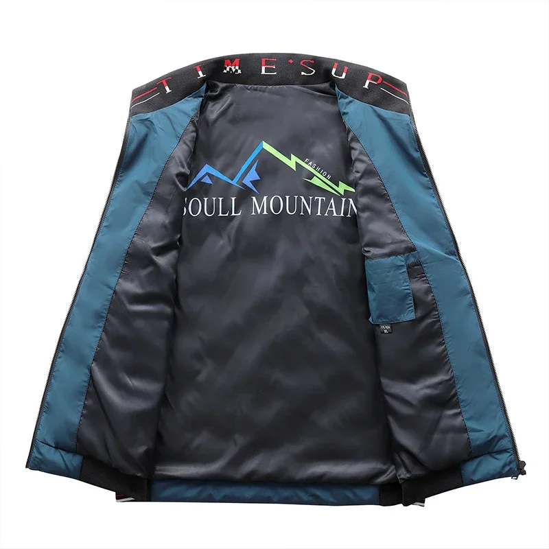 Simple Loose Stand Collar Fashion Outwear Jacket Windproof Causal Thermal Sleeveless Zipper Duck Down Vest Coat Men Warm Clothes