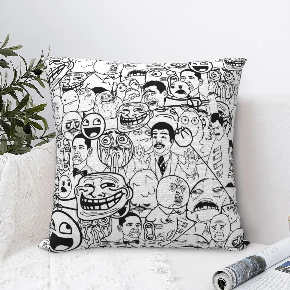 Old School All Kind Of MEME Pillow Cases Wojak Soyjak Cushion Covers Fashion Decor Pillowcover for Home 45x45cm