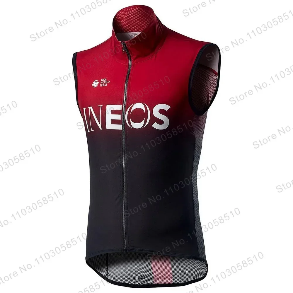 New 2024 Ineos Cycling Windbreaker Sky Team Cycling Jersey Men Bike Vest Maillot Ropa Ciclismo Unsleeves Bicycl Tshirt