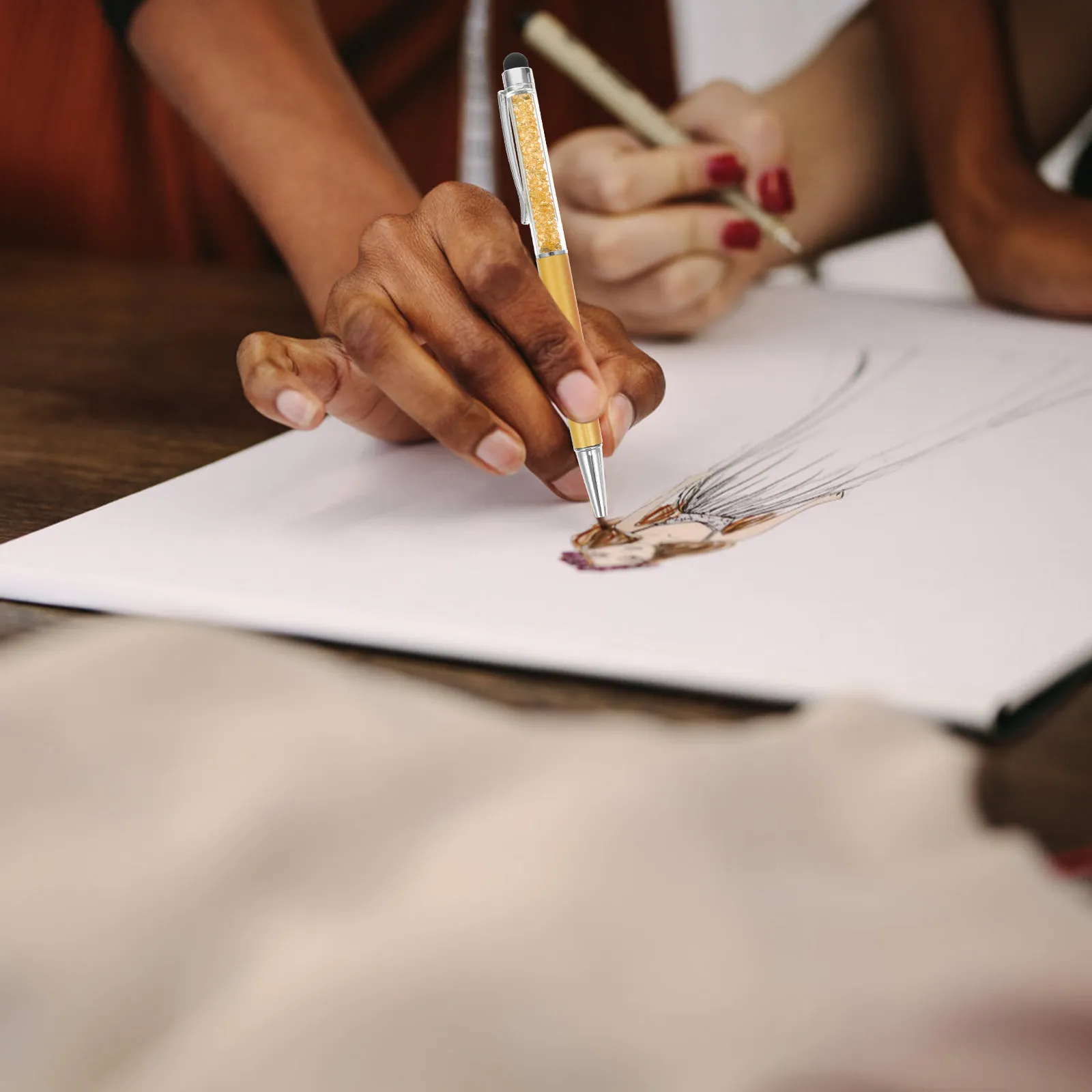 

6Pcs Crystal Stylus Pen Metal Ball Point Pen Capacitive Stylus for Phone Tablet Laptop Touch Screen Smooth Typing Note Taking