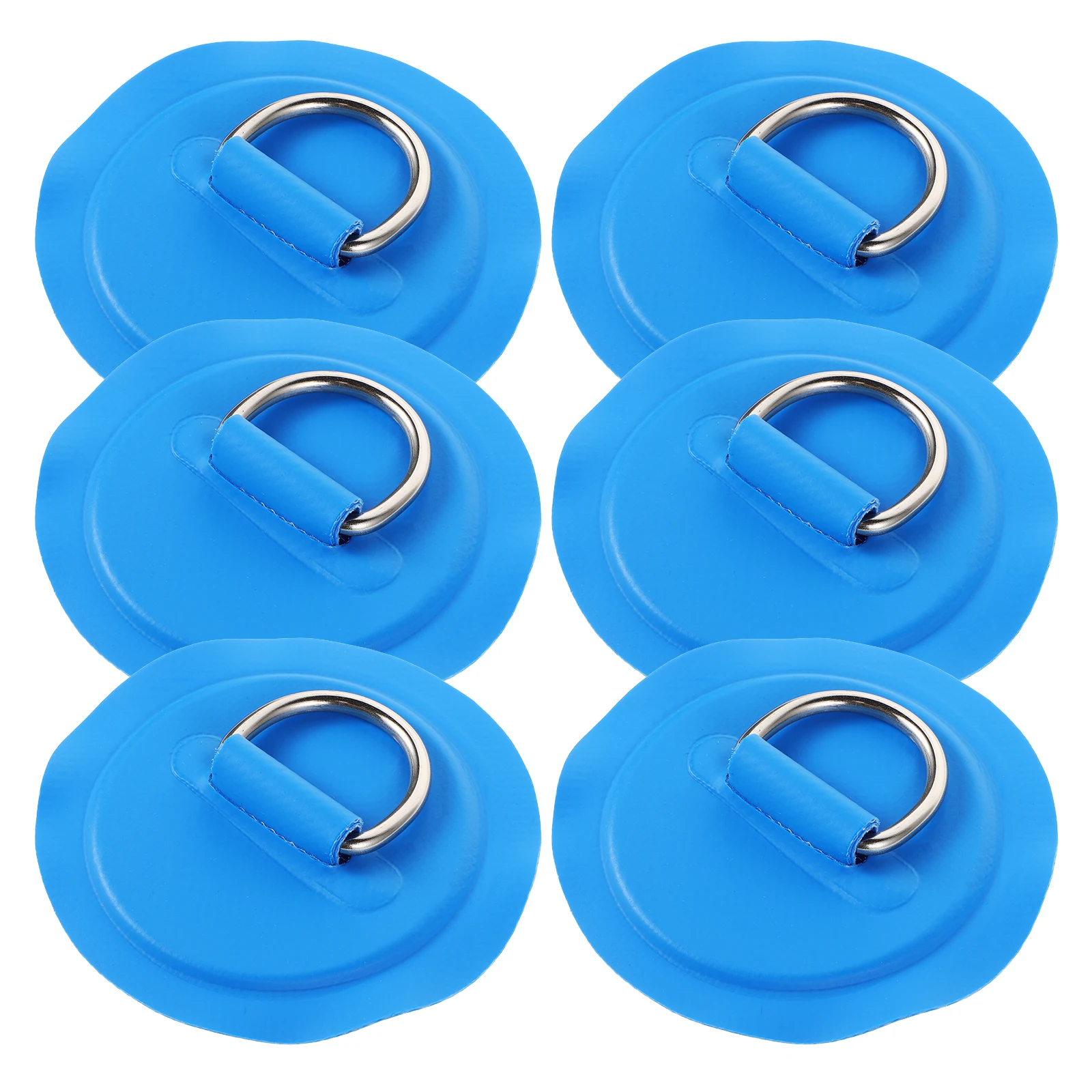 

6pcs Inflatable Paddleboard D Rings Metal Buckle Patch Kayak Supplies Blue Cord Attachments PVC Boat Accessories
