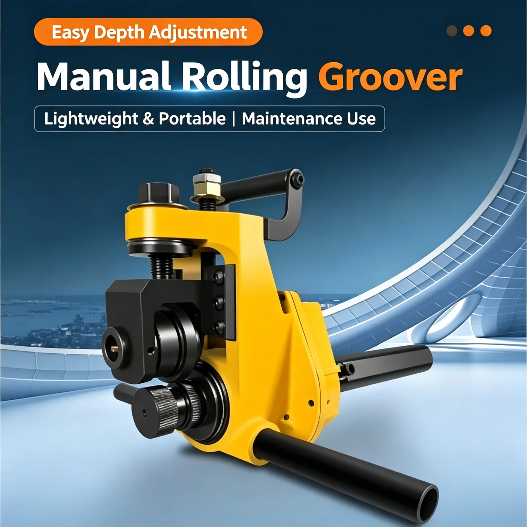 Fire Protection Manual Roll Grooving Machine, Hand Operated Pipe Groover, Stainless Steel & PVC Pipe Maintenance Grooving Tool