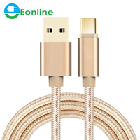 Eonline 1M 2M 3M Micro USB Type C Cable For Samsung Android Fast Charging Braid Charger USB Cable Mobile Phone Cord Wire