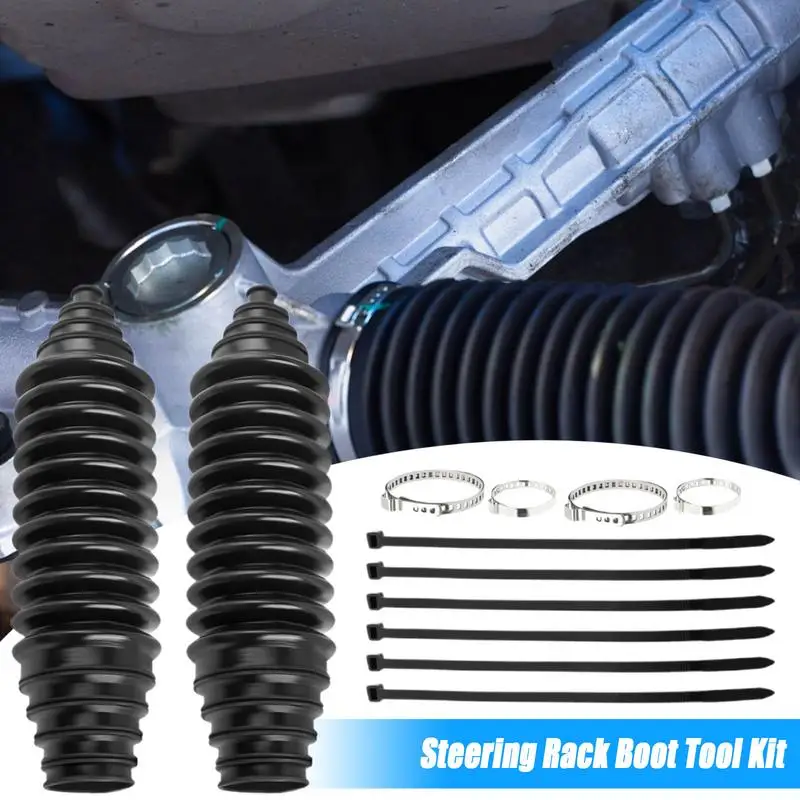 Rack And Pinions Boot 12-Piece Front Steering Rack Boot Silicone Bellow Boots Steering Rack Bellows Boots Wear-Resistant Tie Rod