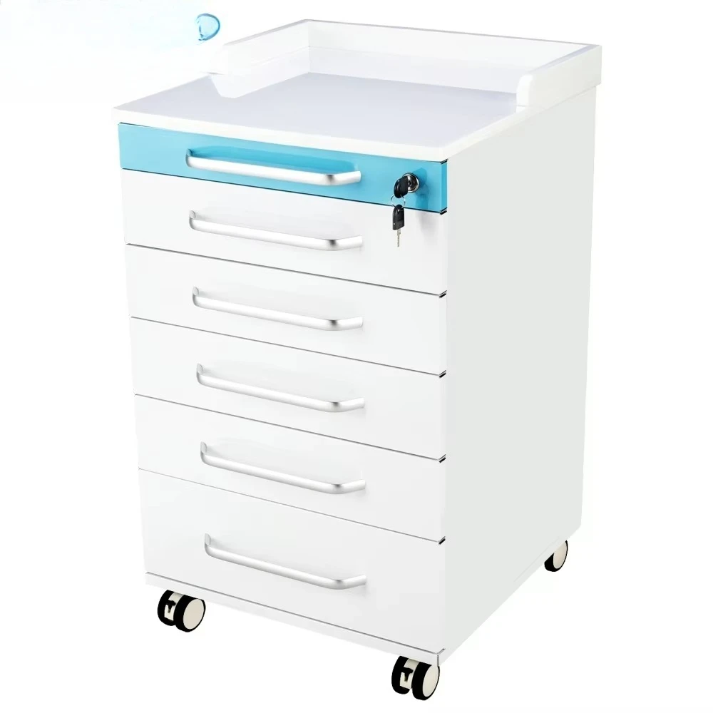 Multi Color Available Customized Manual Stainless Steel 5-Drawer Dental Office Storage Cabinet CE Certified 1 Year