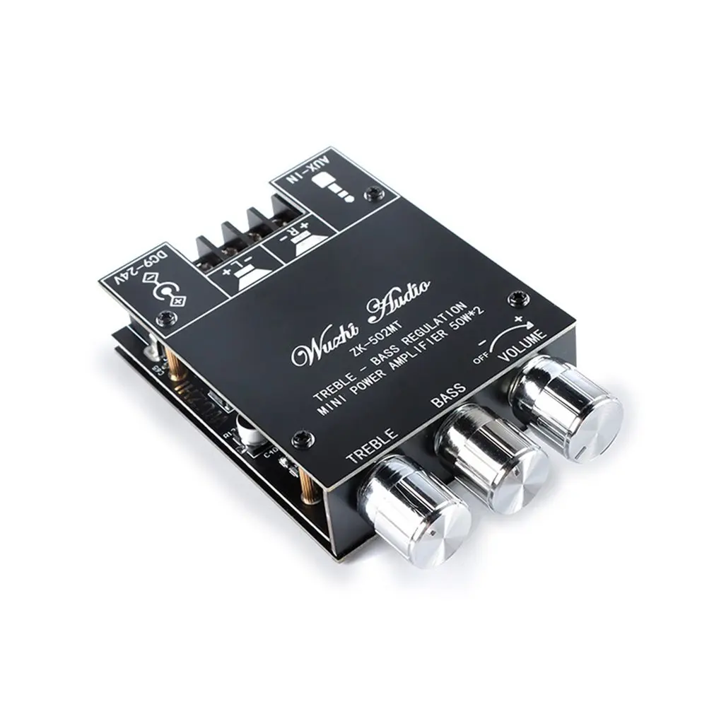 

ZK-502MT 50W*2 Wireless Treble And Bass Adjustment Audio Digital Power Amplifier Board Module Stereo Audio Module Dropshipping