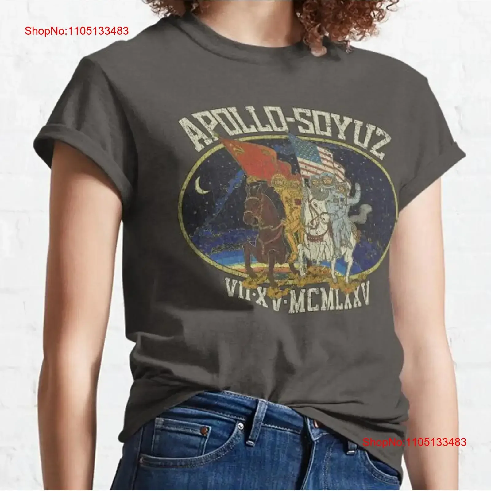 تي شيرت أبولو سويوز كلاسيكي عتيق مغسول ومريح ملابس الشارع جرافيك أنيق ناعم للارتداء اليومي ملابس مصممة #1