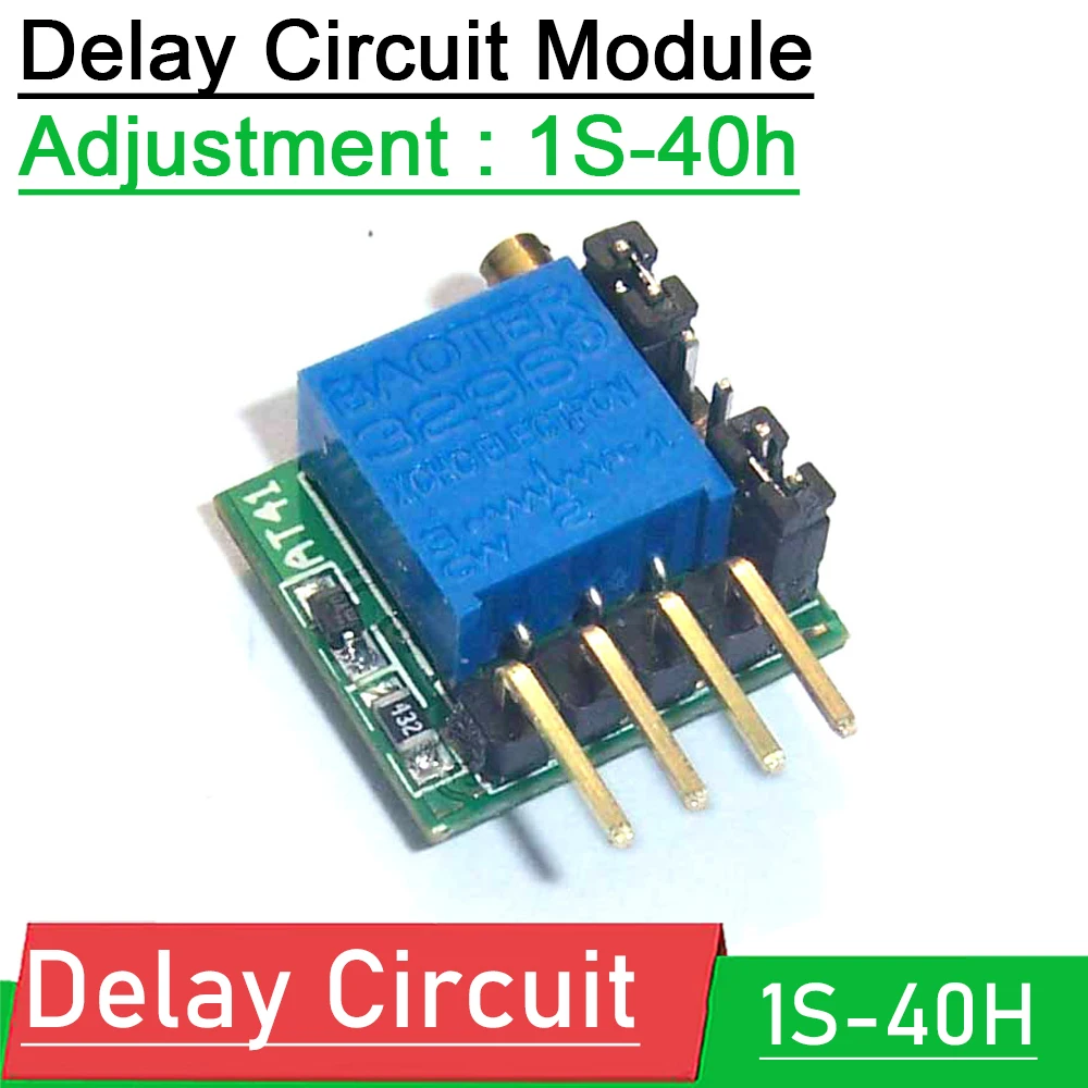 MINI Delay Circuit Module Adjustment 1s-40h Timing Switch Delay Time DC 3-27V 5V 12V 24V  f/ Delay Switch timer than NE555