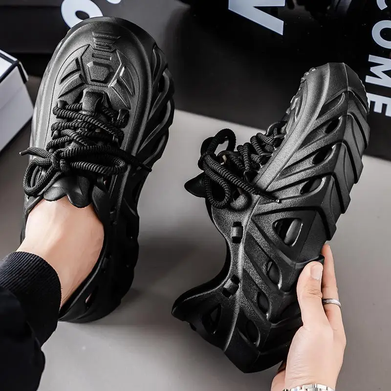 

2026 Mens Water Shoes Outdoor Quick Dry Aqua Socks Breathable Mesh Driving Sandals Soft Sole Lace Up Large Size Beach Wear