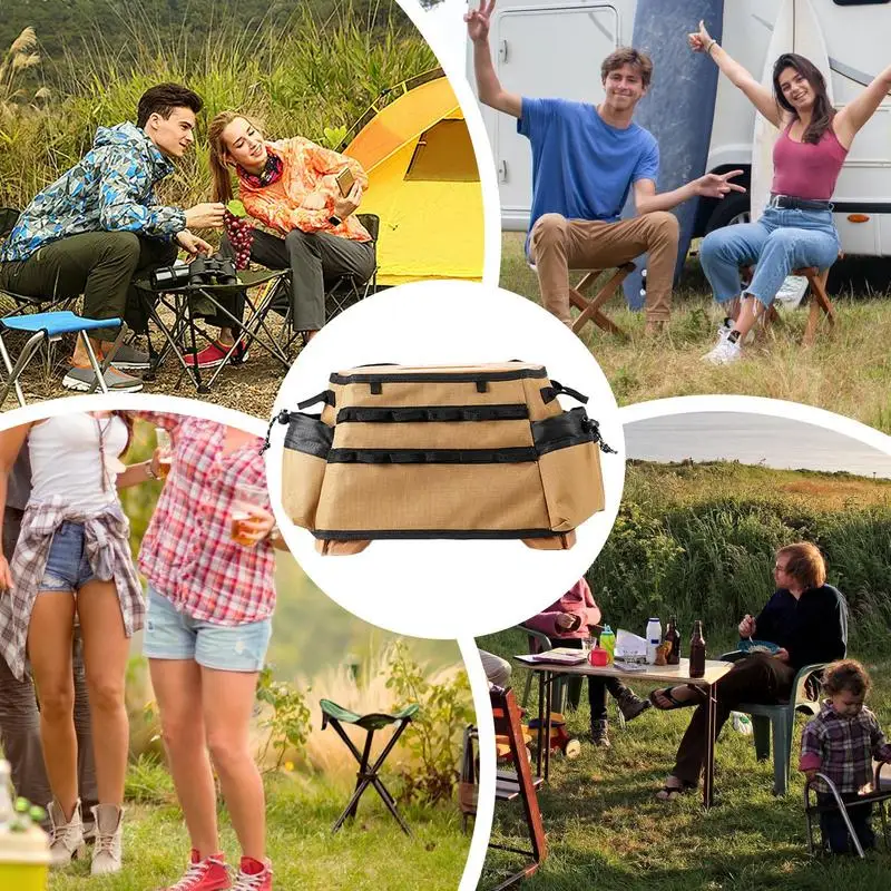 Outdoor camping portable folding stool seat cover fishing chair picnic light furniture Easy move large pocket design Waterproof