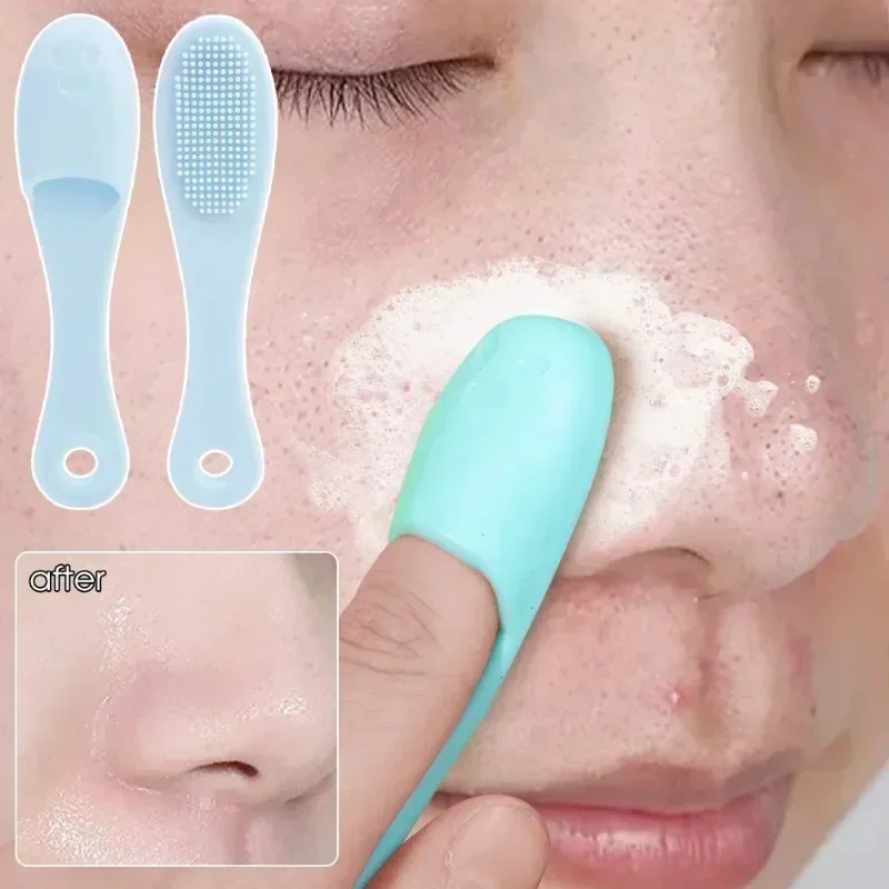 Silicone Nose Brush Facial Pore Cleaner Portable Blackhead Double-sided Massage Brushes Beauty Cleaning Tool Facial Nasal Scrub