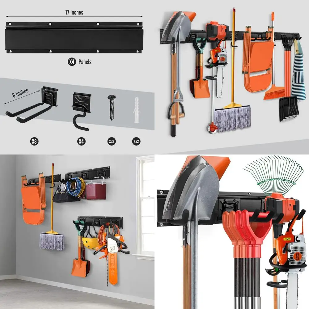 

Стеллаж для хранения инструментов в гараже, настенное крепление, организация держателя стойки для лопаты во дворе, сверхпрочные панели очень ширины или хань