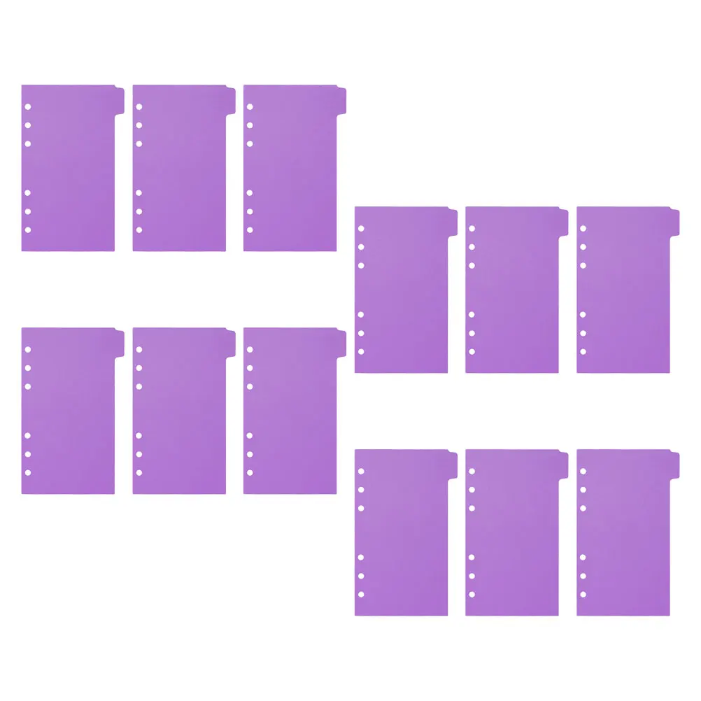 

2 Sets 6 Hole A6 Purple PP Notebook Dividers Index Tabs Separator Pages Planner Cute Binder ganizers File Subject Recipe