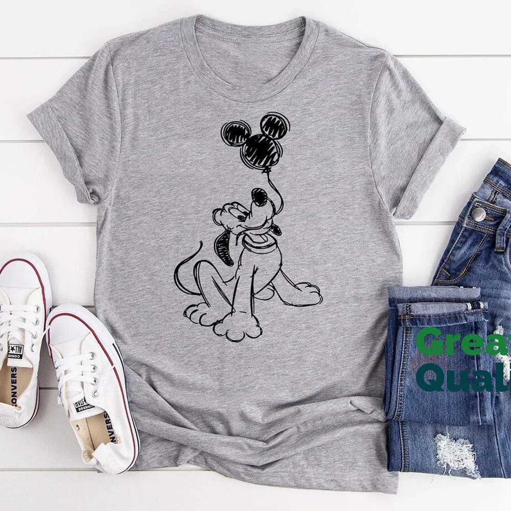 

2025 Hot Selling Summer Pluto with Balloon Shirt Shirts Magic Kingdom Shirt Pluto Shirt Kids Shirts Women Men Shirts