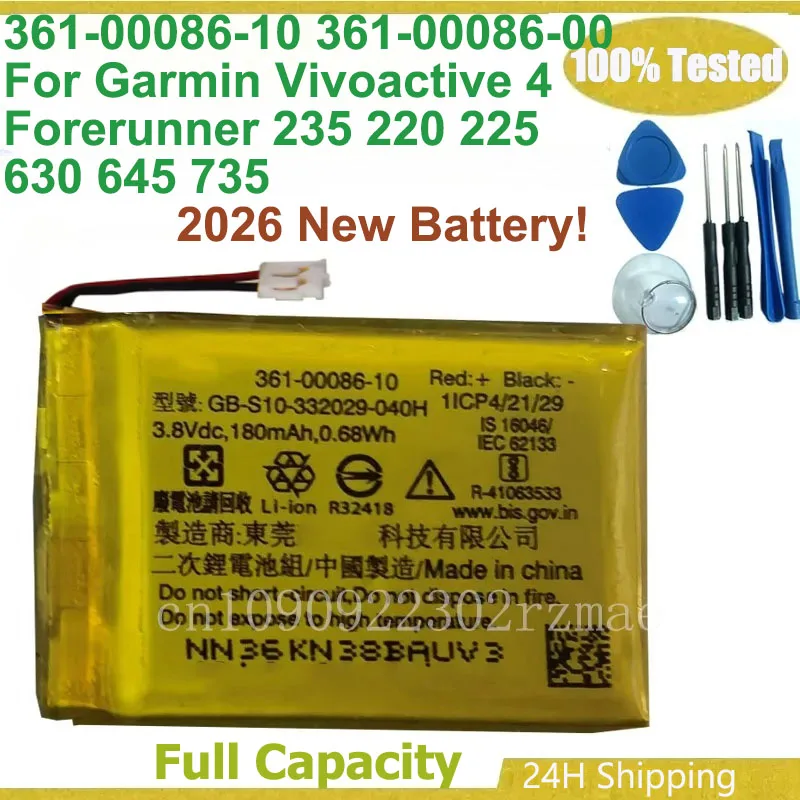 Battery 361-00086-10 361-00086-00 For Garmin Vivoactive 4 Forerunner 235 220 225 630 645 735 With free tools