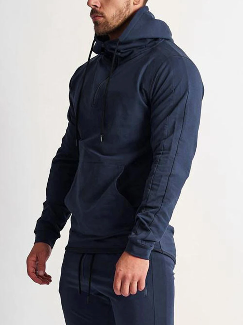 Mens Training Sets Gym Kits Sportswear Zipper Hoodie Sports Pullover Hooded Jogging Suits Running Sweatshirt Sweatpants