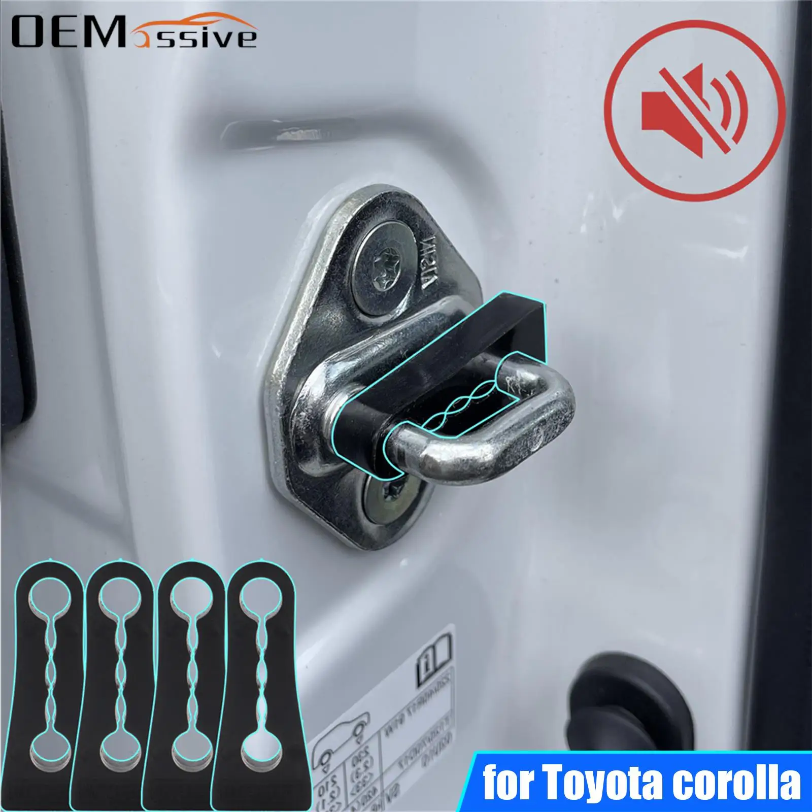 

Sound Damper Door Lock Buffer For Toyota corolla E140 E150 E170 E180 E210 2021 2022 Rattling STOP Soundproof Deaf Seal Deadener