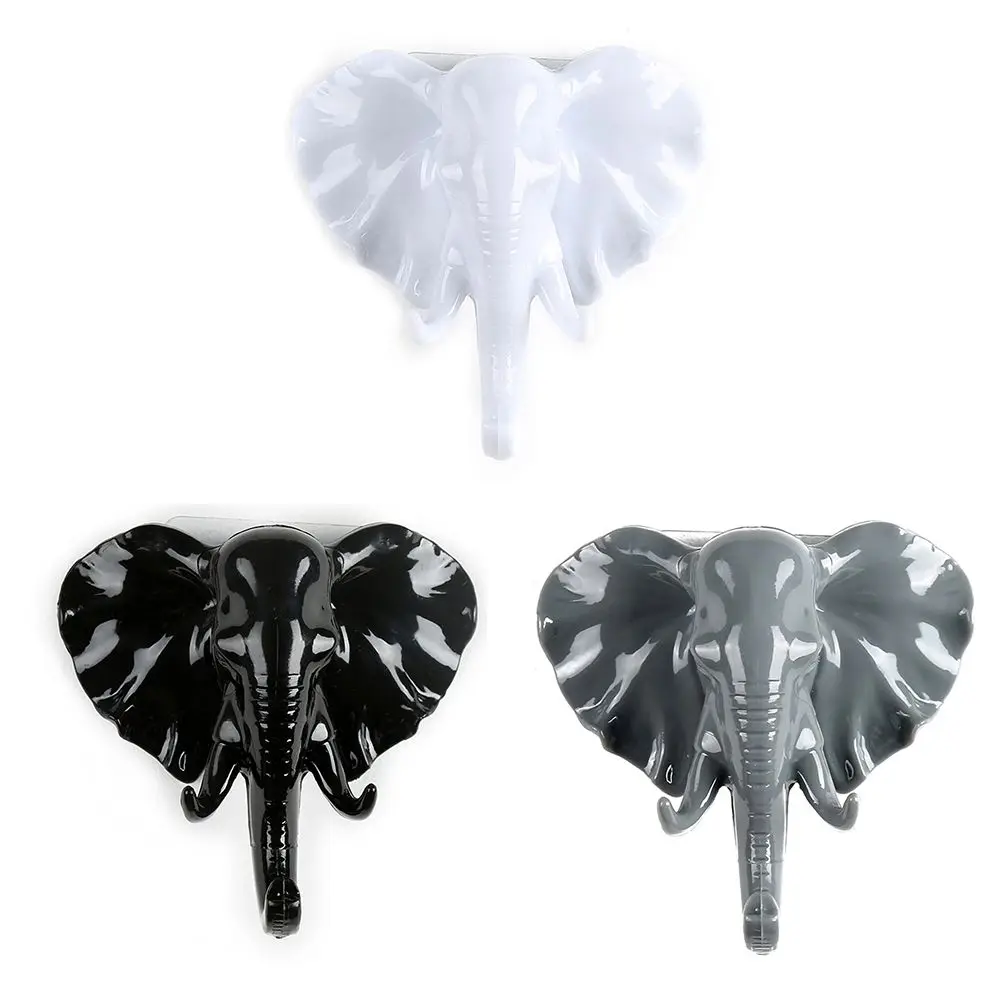 Elephant Head Shaped Key Holder Seamless Nail-free Coat Bag Holder Wall Decor Hook Wall Hanger Door Hook