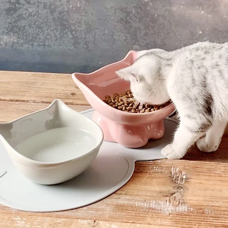 

Cervical Spine Protection Ceramic Pet Cats Pet Food Water Feeder Cats Small Dogs Pet Bowl Non Slip Durable Cat Bowl Crafts