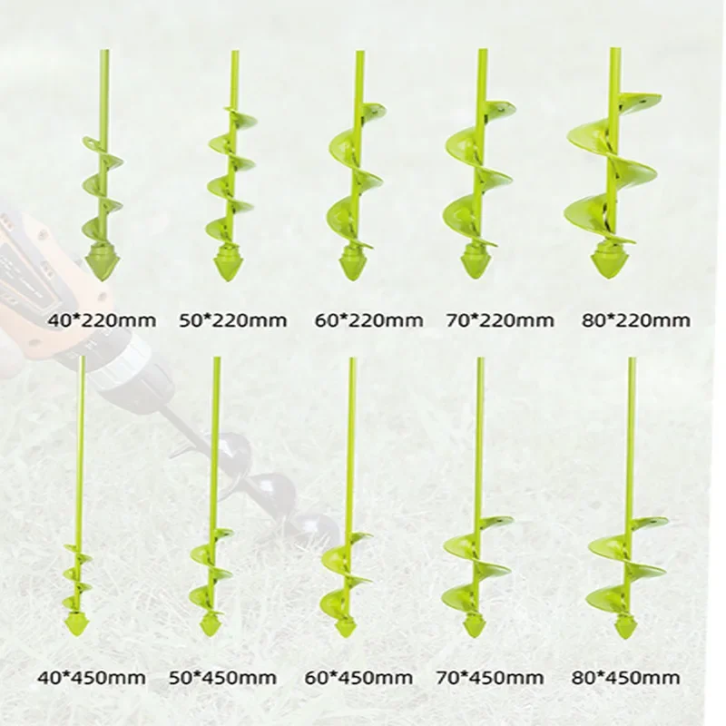 Garden Auger Spiral Drill Bit Flower Planter Bulb Shaft Auger Yard Gardening Earth Drill Planting Hole Digger Tool
