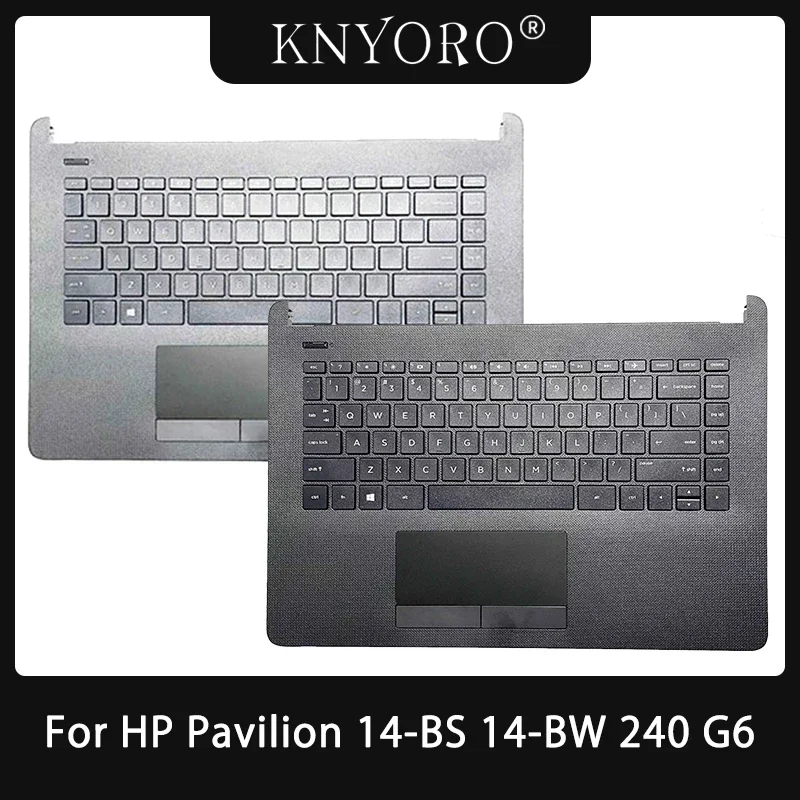 

NEW Laptop US Keyboard For HP 14-BS 14-BW 240 G6 Palmrest Upper Cover Top Keyboard Replacement Case Grey Black 925307-001