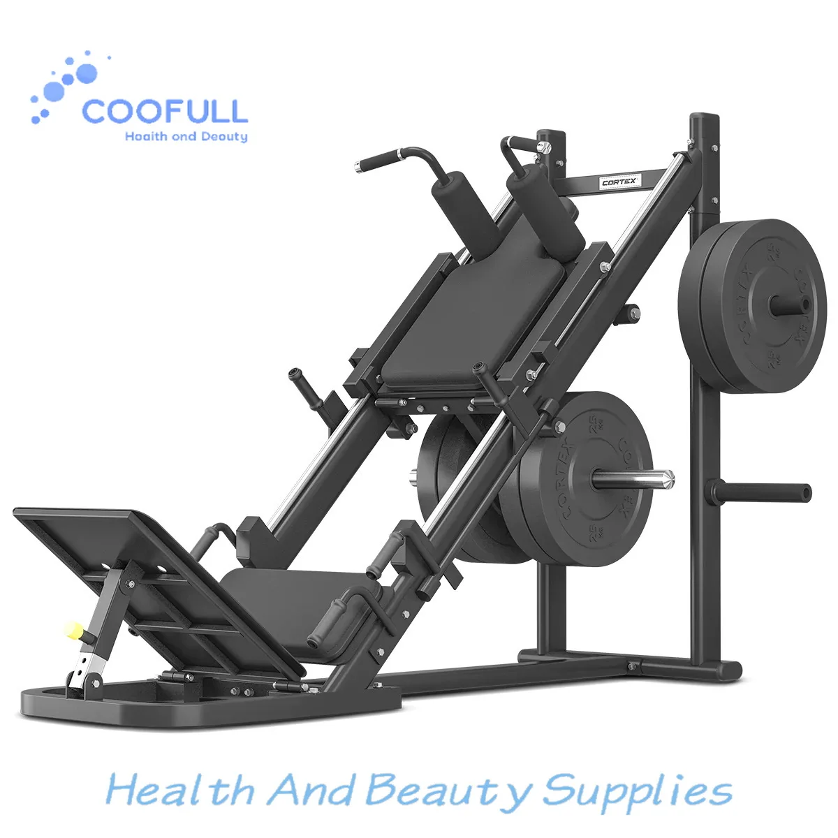 Coofull Inverted Pedal Foldable Metal Machine Trainer Leg Strength Gym 45 Degree Squat Rack Leg Training Fitness Equipment Home