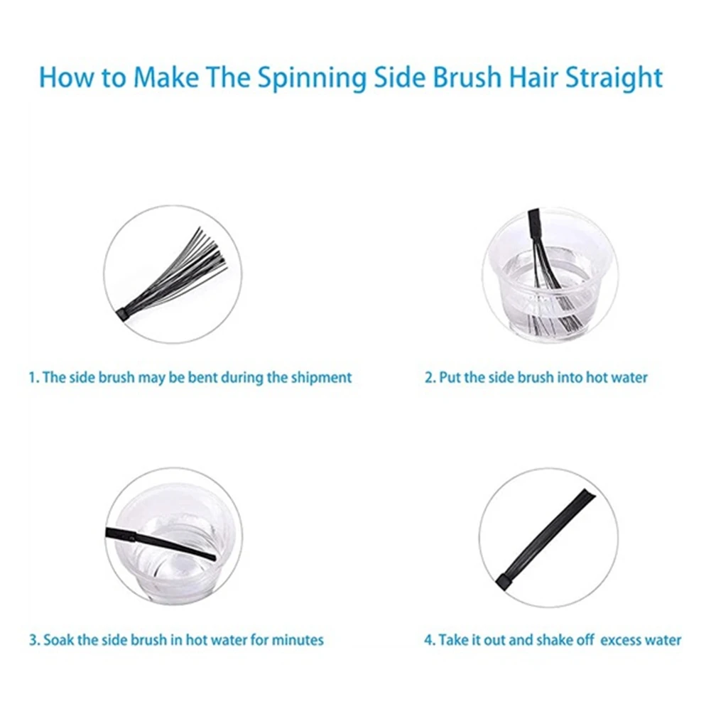 ABZA-Escova lateral e pano de limpeza de microfibra lavável para peças sobressalentes Ilife V9/V9 Pro/G9/G9 Pro/A12 Pro