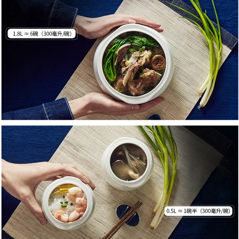 자동 세라믹 새 둥지 전기 스튜 냄비, 물 조림, 음식 보충 스튜 냄비 죽