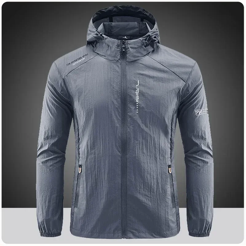 

Summer Outdoor Quick Dry Sun-Protective Thin Jacket Men Hiking Fishing Cycling Hooded Gym Sport Windbreaker Ultra Light Coats